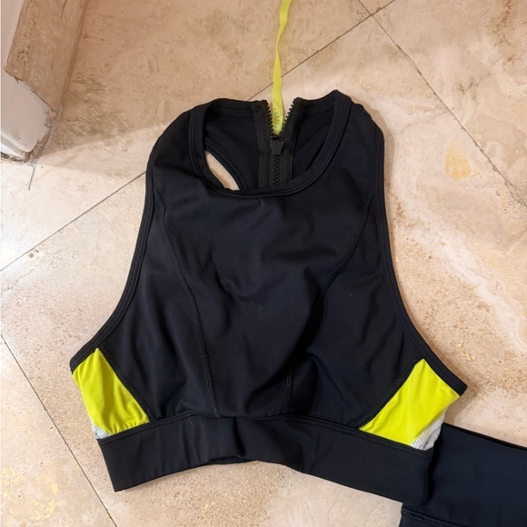 Alala Black and Neon Yellow Leggings - Picture 4 of 6